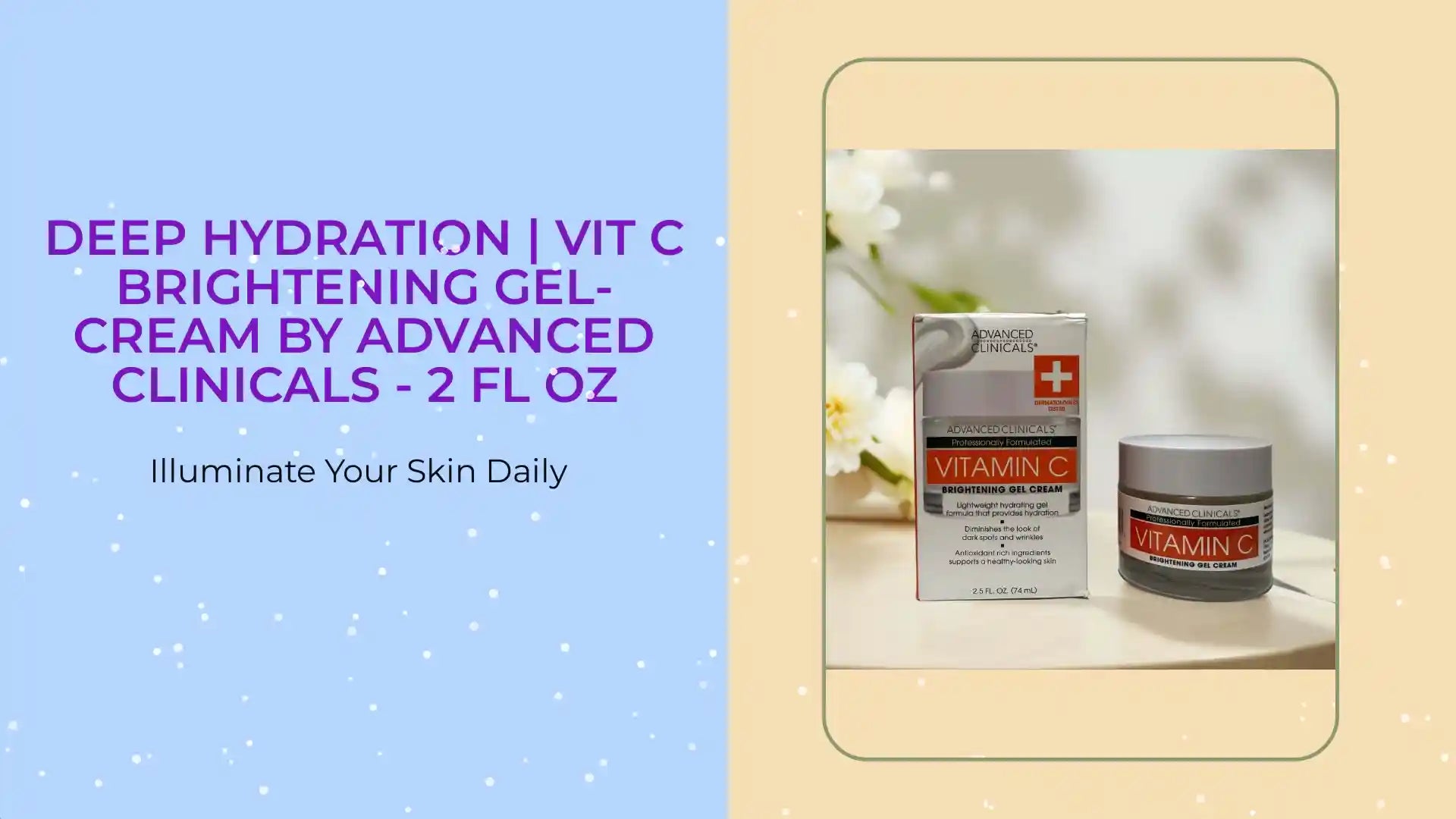 Deep Hydration | Vit C Brightening Gel-Cream by Advanced Clinicals - 2 fl oz by@Outfy