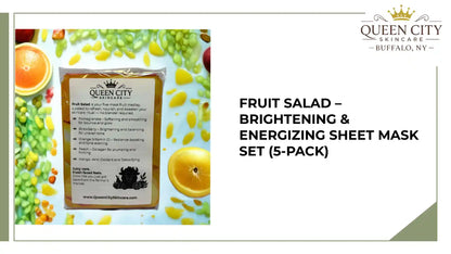 POS Fruit Salad 5-Pack Sheet Mask Set for brightening and energizing skin with fruity antioxidants.