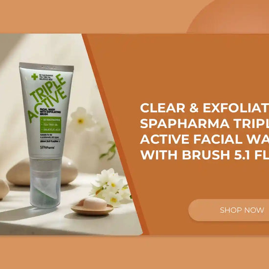 Clear &amp; Exfoliate | SPApharma Triple Active Facial Wash with Brush 5.1 fl oz by@Outfy