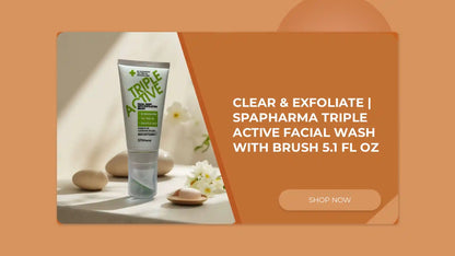 Clear &amp; Exfoliate | SPApharma Triple Active Facial Wash with Brush 5.1 fl oz by@Outfy