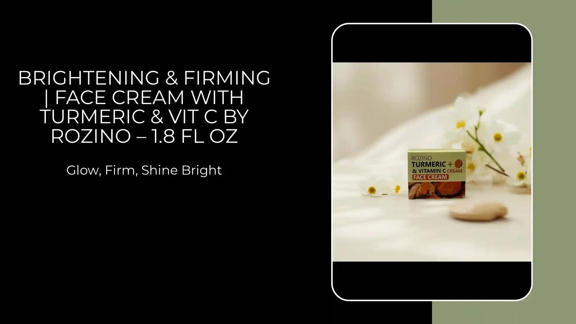 Brightening &amp; Firming | Face Cream with Turmeric &amp; Vit C by Rozino &ndash; 1.8 fl oz by@Outfy