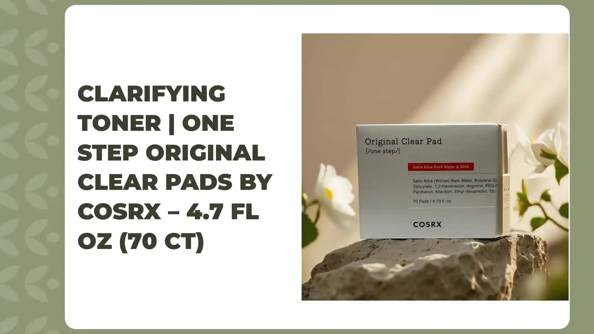 Clarifying Toner | One Step Original Clear Pads by COSRX &ndash; 4.7 fl oz (70 ct) by@Outfy