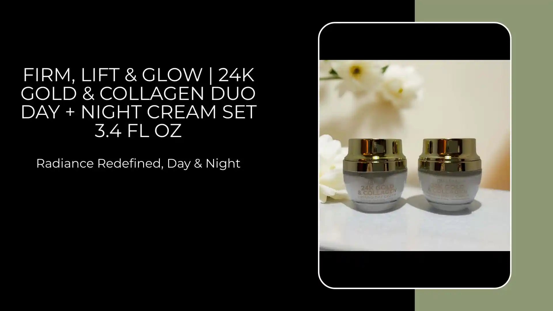 Firm, Lift &amp; Glow | 24K Gold &amp; Collagen Duo Day + Night Cream Set 3.4 fl oz by@Outfy