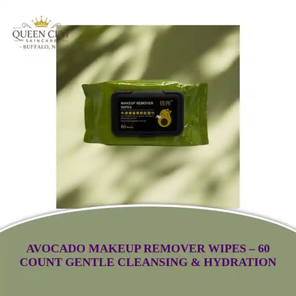 Avocado Makeup Remover Wipes pack on soft background