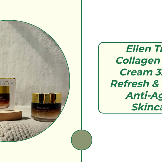 Ellen Tracy Collagen Night Cream 3.38oz displayed with plant.