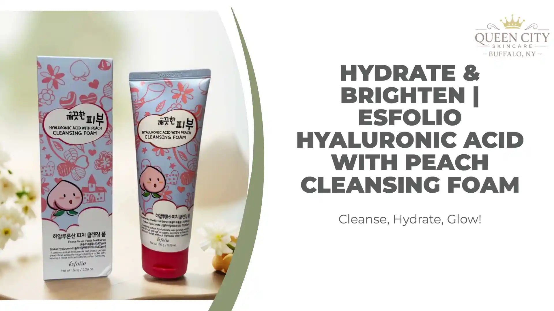 Hydrate &amp; Brighten | Esfolio Hyaluronic Acid with Peach Cleansing Foam by@Outfy