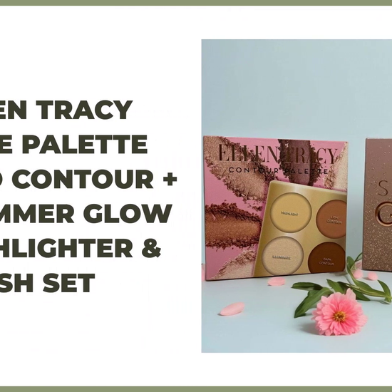 Ellen Tracy Face Palette Duo Contour + Shimmer Glow Highlighter &amp; Blush Set by@Outfy