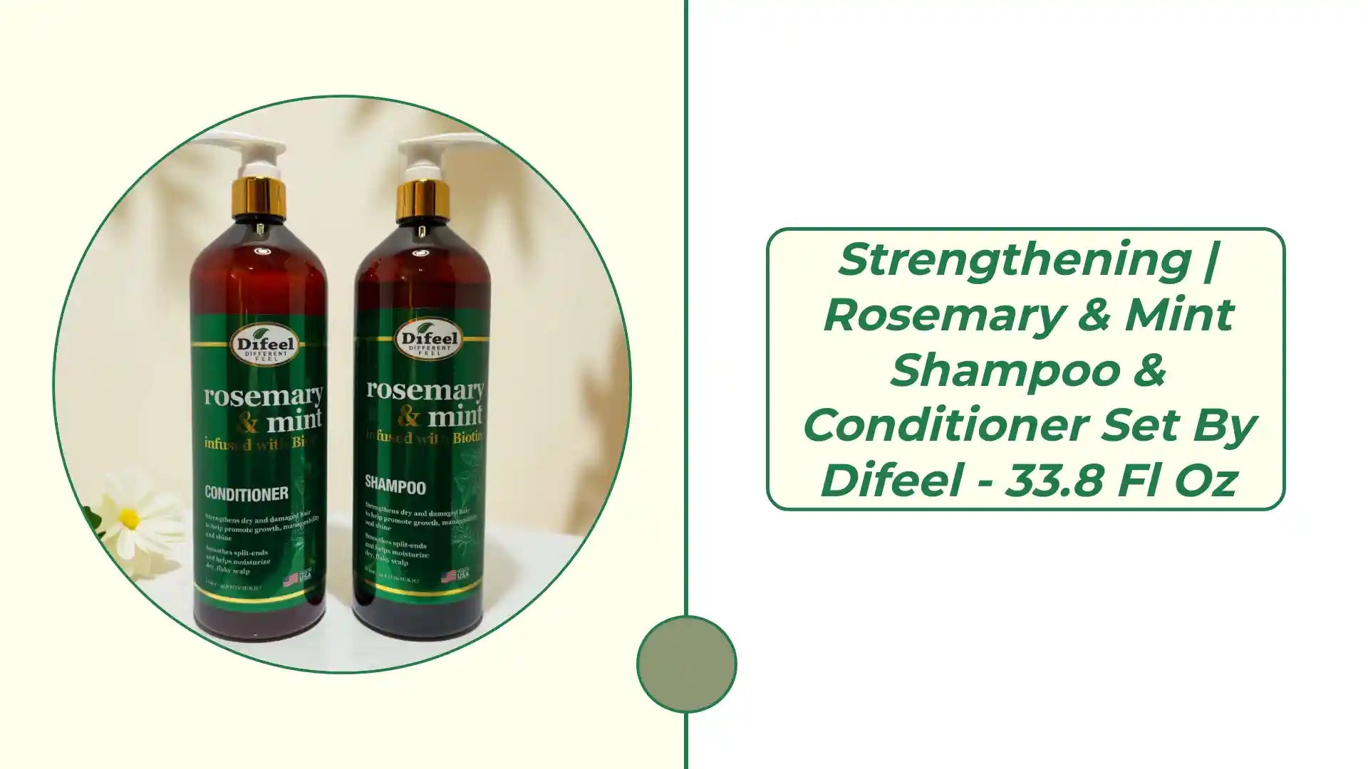 Strengthening | Rosemary &amp; Mint Shampoo &amp; Conditioner Set by Difeel - 33.8 fl oz by@Outfy