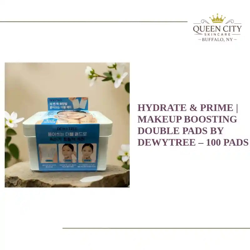 Hydrate & Prime Makeup Boosting Double Pads by Dewytree in packaging, designed for facial hydration and prep before makeup.