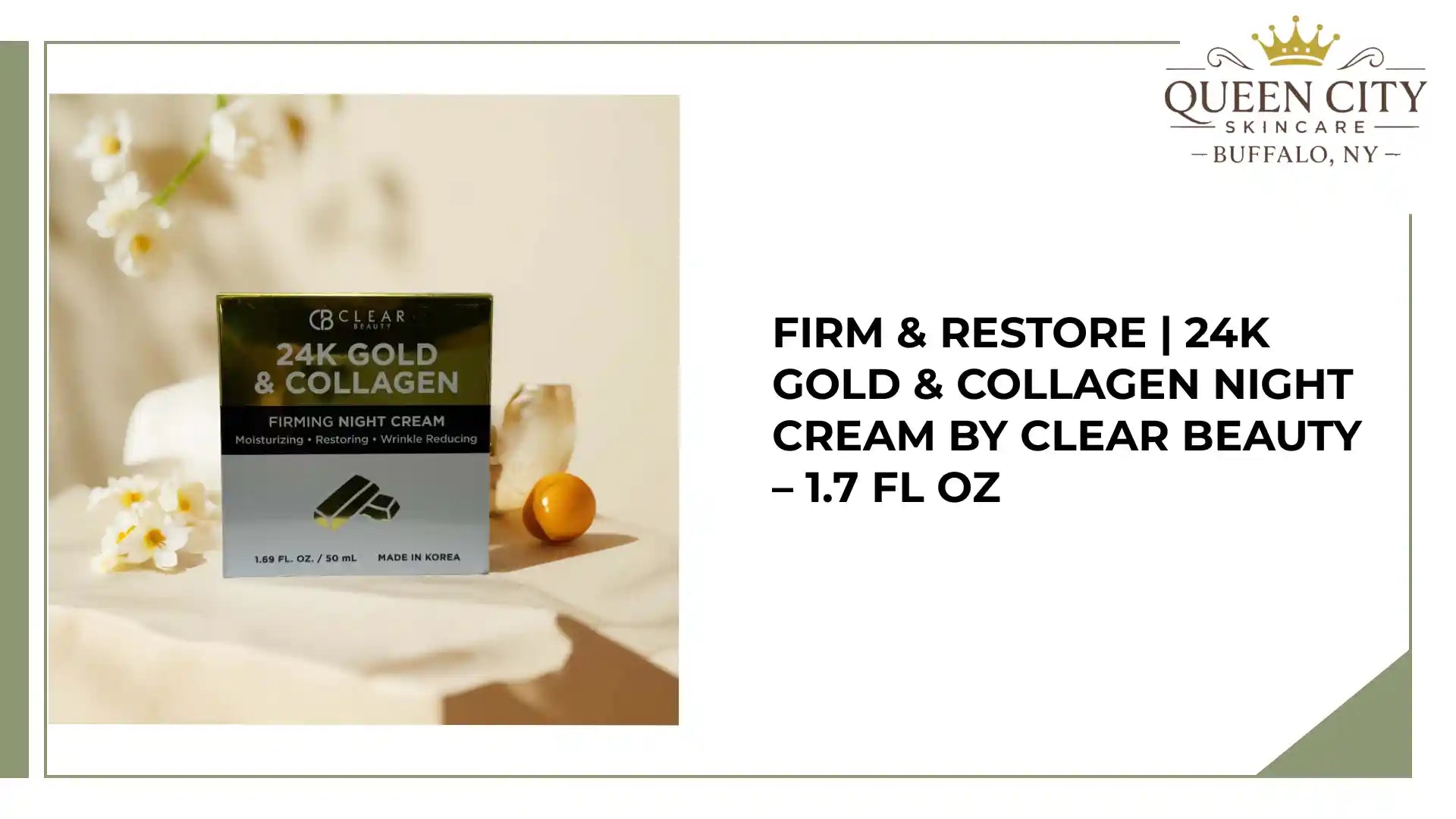 Firm &amp; Restore | 24K Gold &amp; Collagen Night Cream by Clear Beauty &ndash; 1.7 fl oz by@Outfy