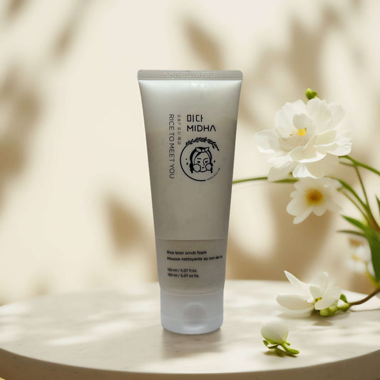 MIDHA Rice to Meet You Rice Bran Scrub Foam Cleanser 5.1 fl oz.