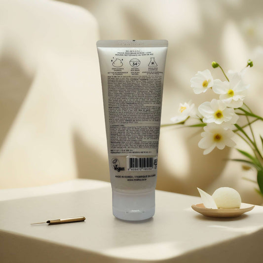 Back of MIDHA Rice Bran Scrub Foam Cleanser 5.1 fl oz.