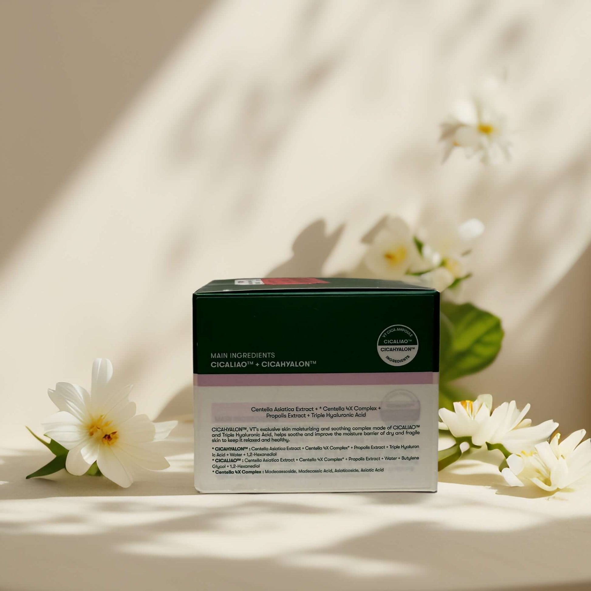 Soothe & Sweep VT Cica Mild Toner Pad packaging with flowers