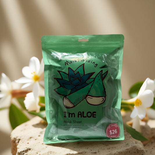 Soothing Sheet Set | I’m Aloe Mask Sheets by TonyMoly – 10ct, 0.74 fl oz each