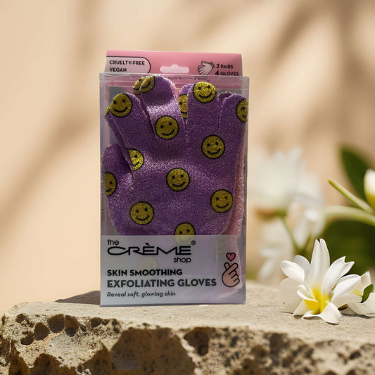 Glow On | Skin Smoothing Exfoliating Gloves by The Crème Shop – 2 Pairs