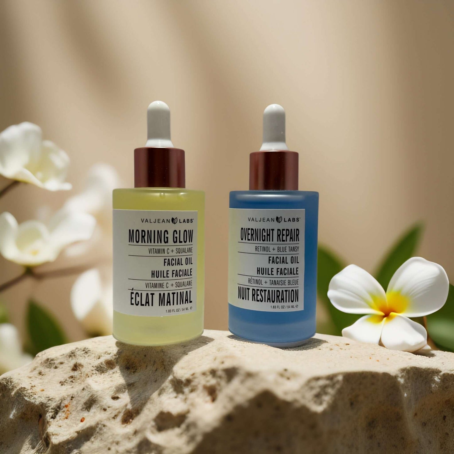 Brighten + Repair | Morning & Night Facial Oils by Valjean Labs – 2x 1.8 fl oz