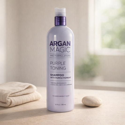 Neutralizes Brass | Purple Toning Shampoo by Argan Magic – 32 oz