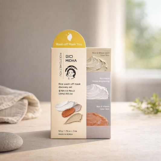 Brightening & Hydrating | Rice Wash-Off Mask Trio by MIDHA – 5.28 fl oz