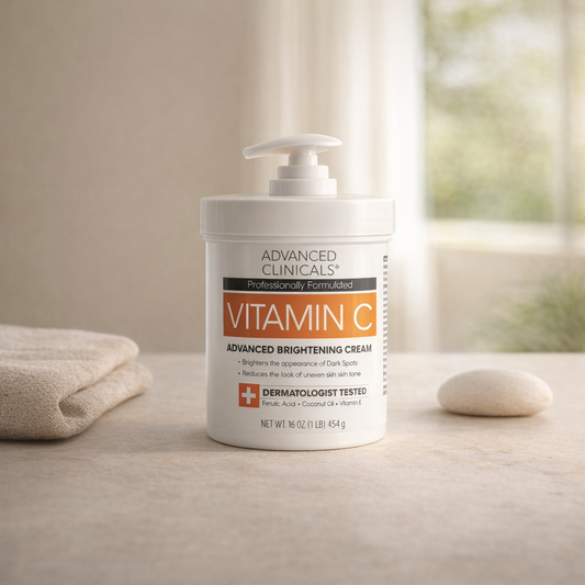 Tone & Brighten | Vitamin C Brightening Cream by Advanced Clinicals – 16 fl oz