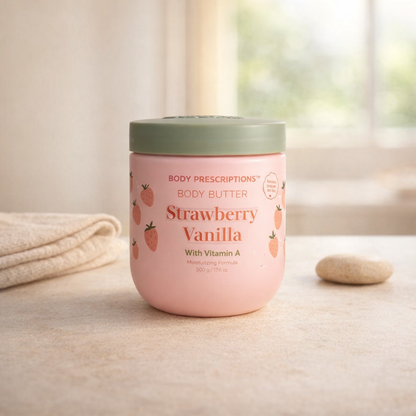 Sweet Softness | Strawberry Vanilla Body Butter w Vit A by Body Prescriptions – 17.9 fl oz