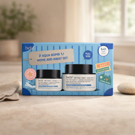 Hydrating | Aqua Bomb Home & Away Set by belif 	6 1.69 fl oz