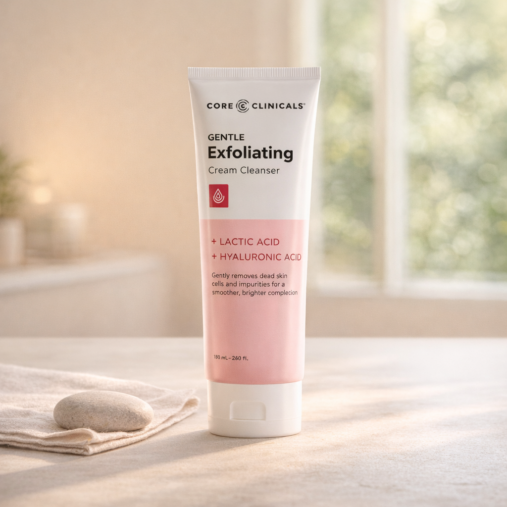 Exfoliates & Brightens | Gentle Cream Cleanser by Core Clinicals – 8 fl oz