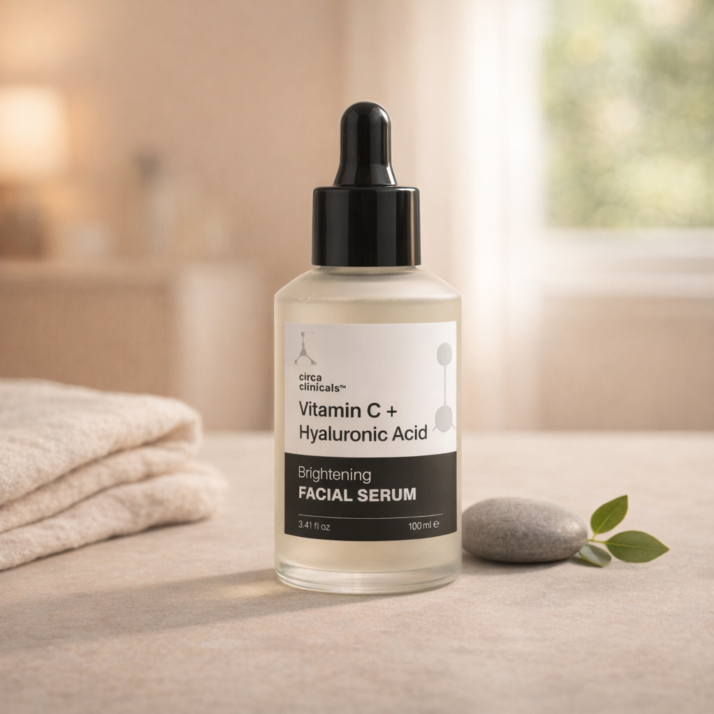 Brightening | Vitamin C + Hyaluronic Serum by core clinicals – 3.4 fl oz