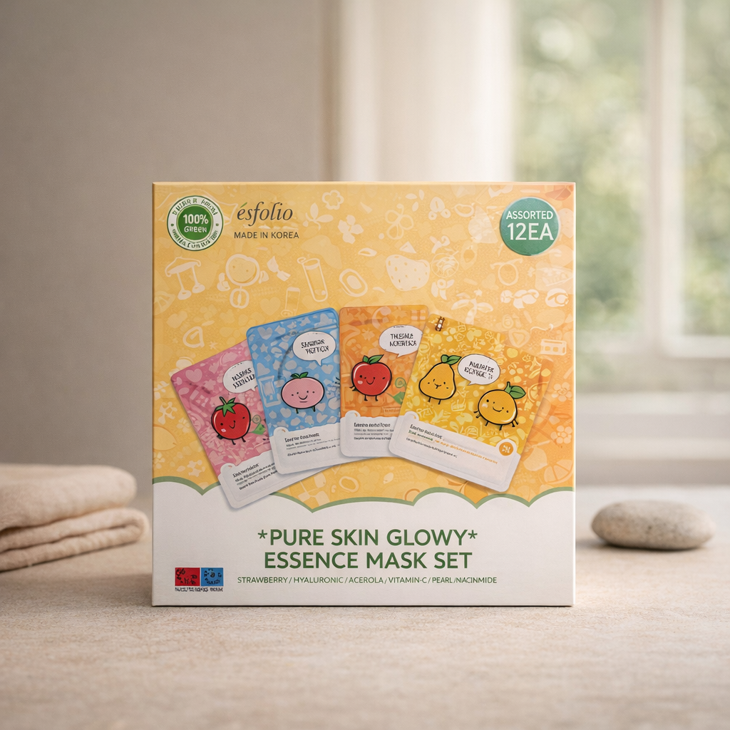 Glowy | Pure Skin Glowy Essence Mask Set by Esfolio – 0.85 fl oz