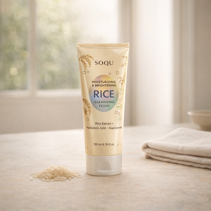Moisturizing & Brightening | Rice Cleansing Foam by SOQU – 6.76 fl oz