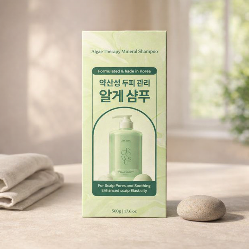 Algae Therapy Mineral Shampoo packaging on a neutral background