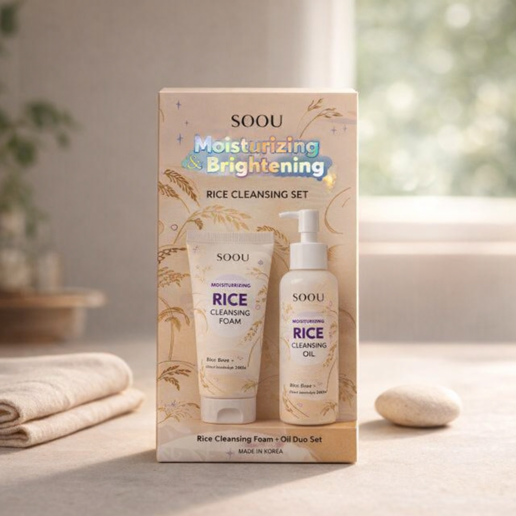 Moisturizing & Brightening | Rice Cleansing Set by SOOU – 6.76 fl oz