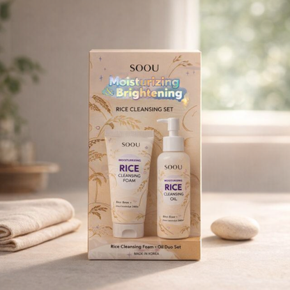 Moisturizing & Brightening | Rice Cleansing Set by SOOU – 6.76 fl oz