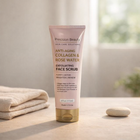 Anti-Aging | Collagen & Rose Water Face Scrub by Precision Beauty – 8 fl oz