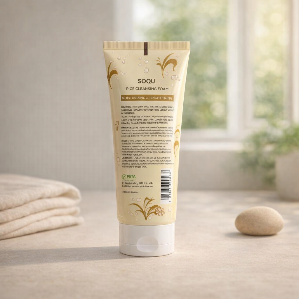 Moisturizing & Brightening | Rice Cleansing Foam by SOQU – 6.76 fl oz