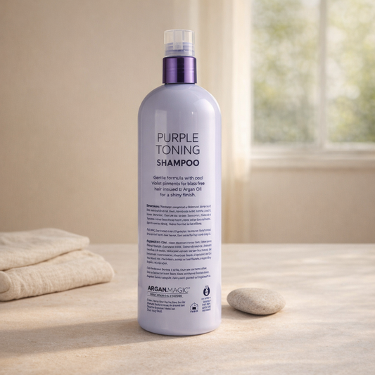Neutralizes Brass | Purple Toning Shampoo by Argan Magic – 32 oz