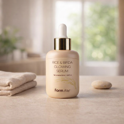 Glowing | Rice & Bifida Serum by Farmstay – 1.18 fl oz