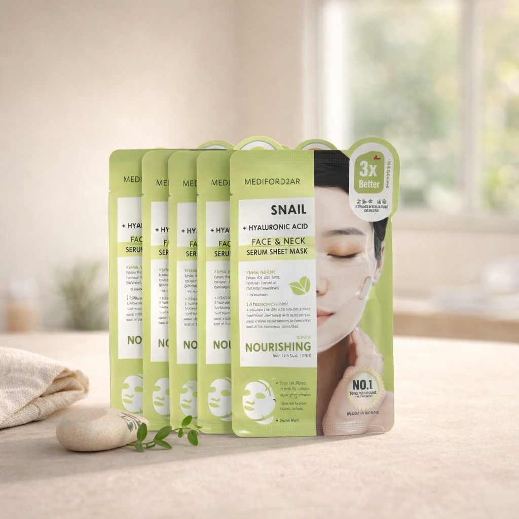 Nourishing | Face & Neck Serum Sheet Mask by Medifordear – 1.01 fl oz