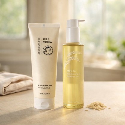 Deep Clean & Gentle Exfoliation | Rice Cleansing Duo by MIDHA – 5.07 fl oz