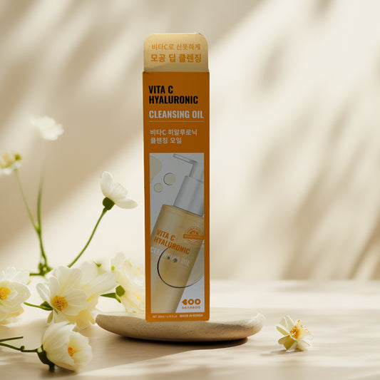 Brighten & Hydrate | Vita C Hyaluronic Cleansing Oil by Dearboo – 6.8 fl oz