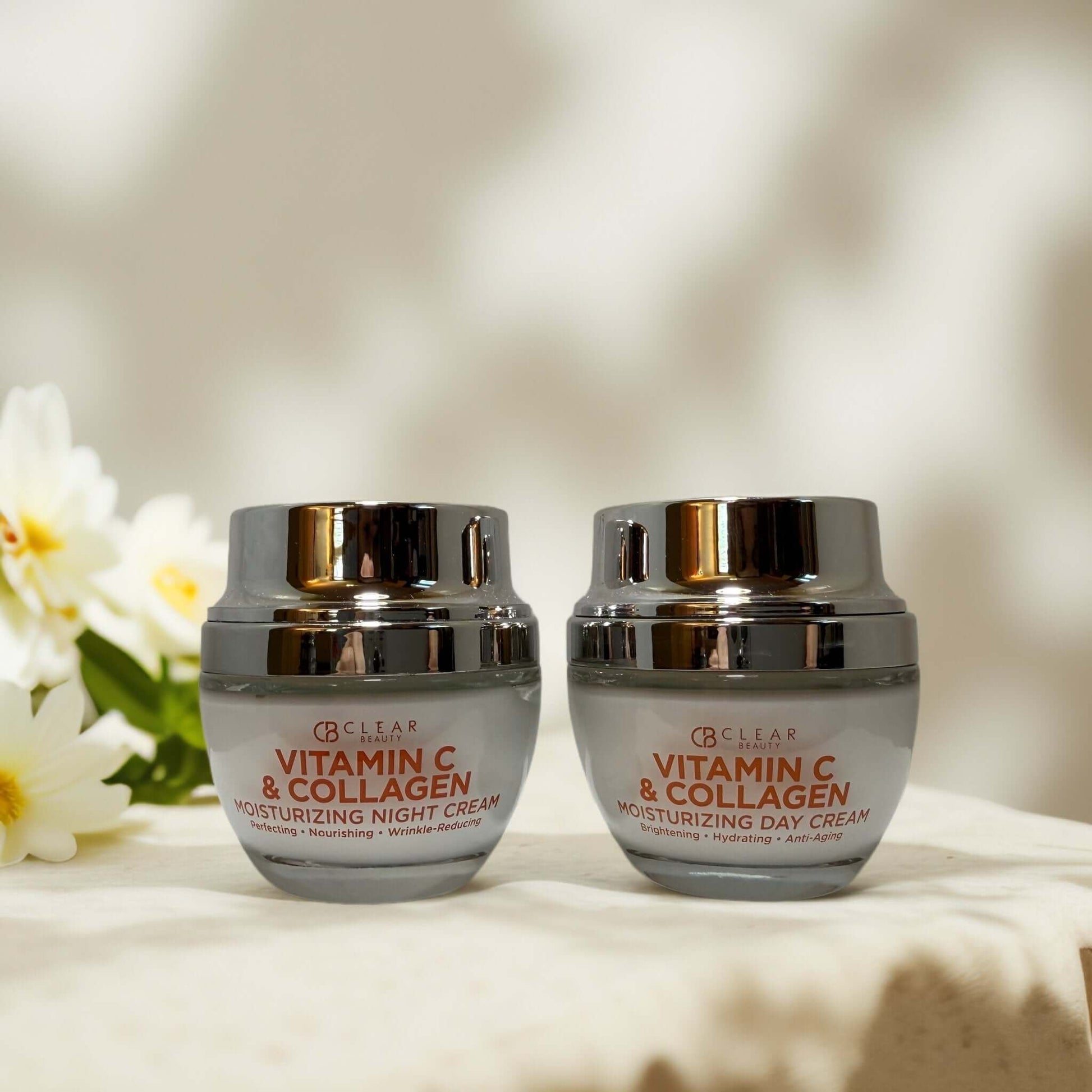 Vitamin C & Collagen Day and Night Cream duo by Clear Beauty