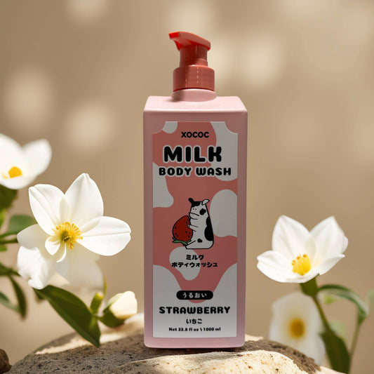 Softening Berry Cleanse | Milk Body Wash Strawberry by XOCOC – 33.8 fl oz